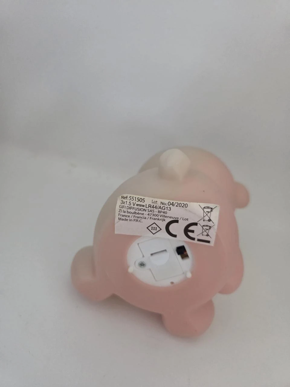 Luz noturna urso rosa – Lâmpada de noite infantil a pilha – photo 3